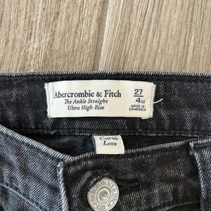 Abercrombie & Fitch Dark Gray Ankle Straight Jeans